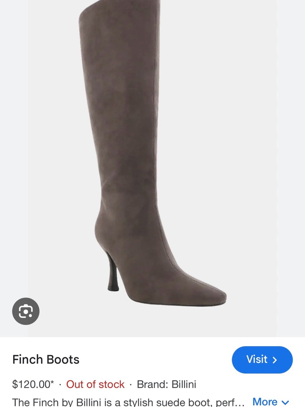 Billini Finch Knee-High Suede Boots in Ash